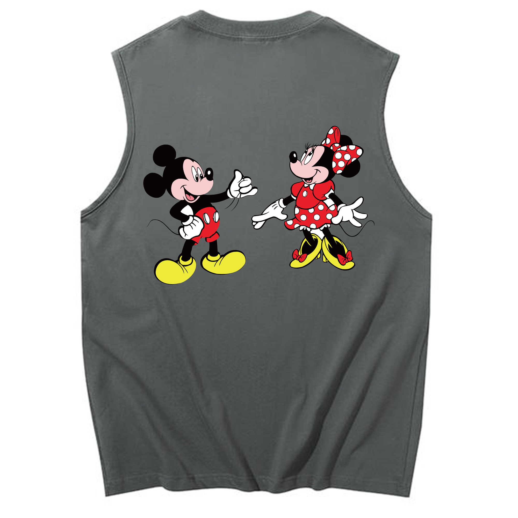 ミッキーマウス Mickey Mouse コットン100％タンクトップ（背面プリント）